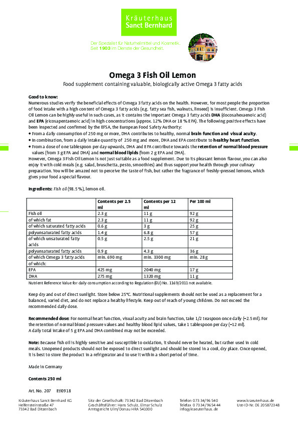 Dầu cá chanh Omega 3 Omega-3-Fischöl Lemon