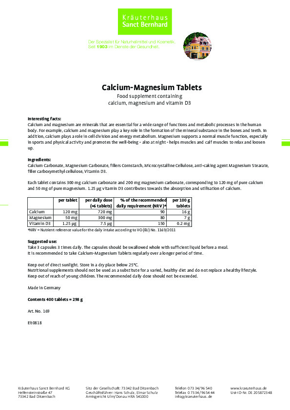 Viên nén Canxi và Magie Calcium-Magnesium Tablets