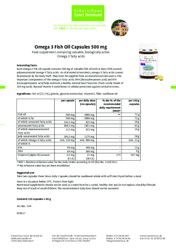 Viên nang dầu cá Omega 500mg Omega 3 Fish oil Capsules 500mg