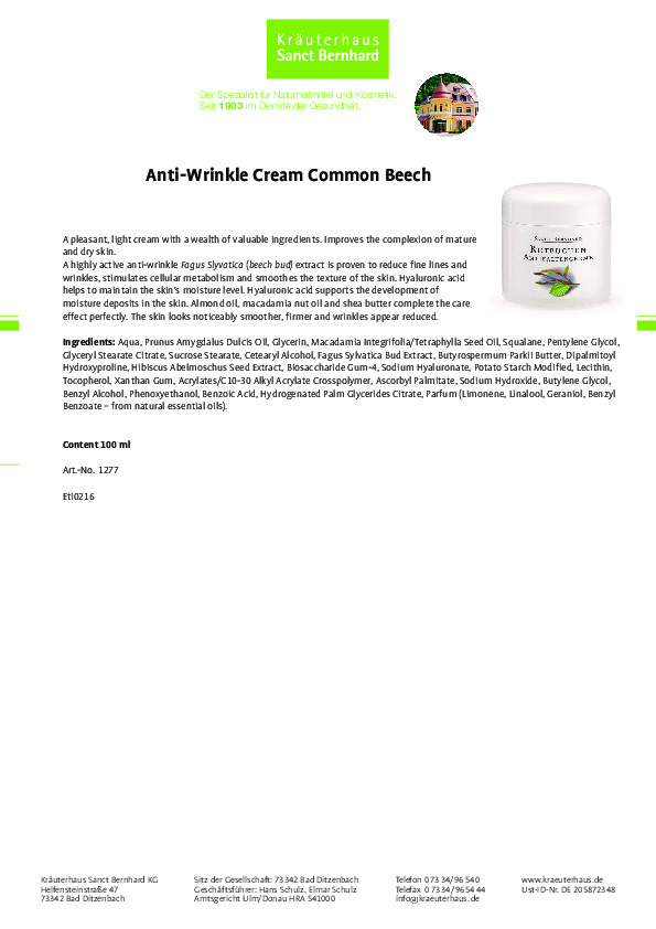 Kem chống nhăn Anti-Wrinkle Cream Common Beech