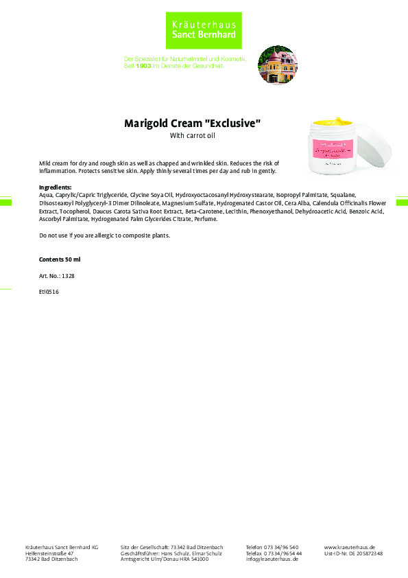 Kem dưỡng da cúc vạn thọ Marigold Cream "Exclusive"