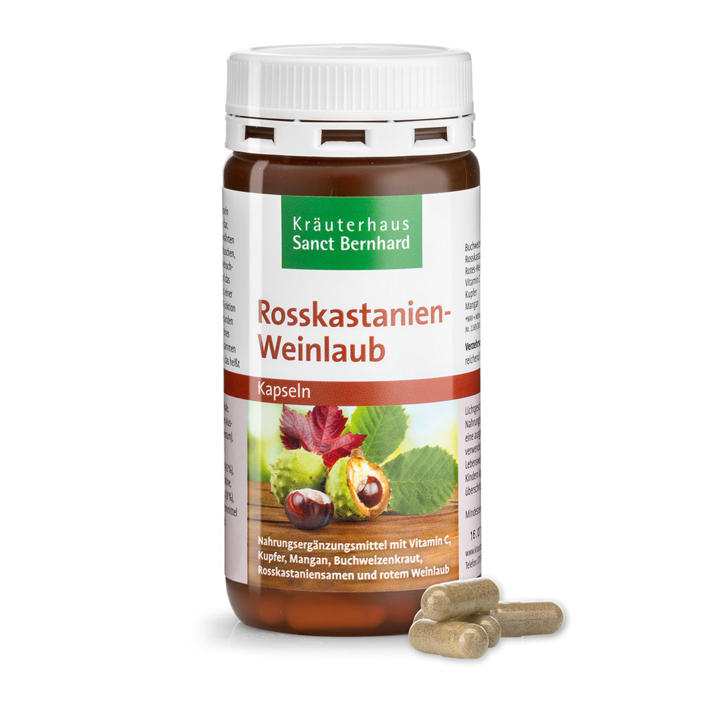 Viên nang suy giãn tĩnh mạch chiết xuất hạt dẻ ngựa Rosskastanien-Weinlaub-Kapseln