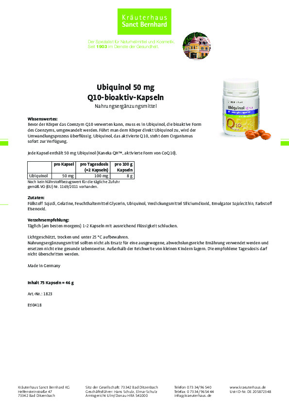 Viên uống Ubiquinol 50 mgQ10 bioaktiv Kapseln