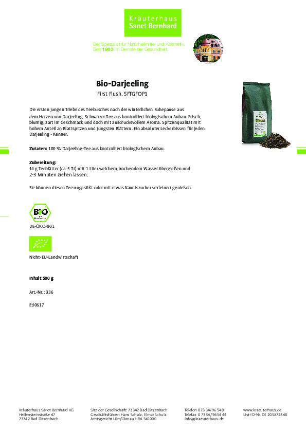 Trà hữu cơ Organic Darjeeling Tea 