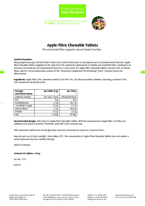 Viên uống bổ sung chất xơ Apple-fibre Chewable